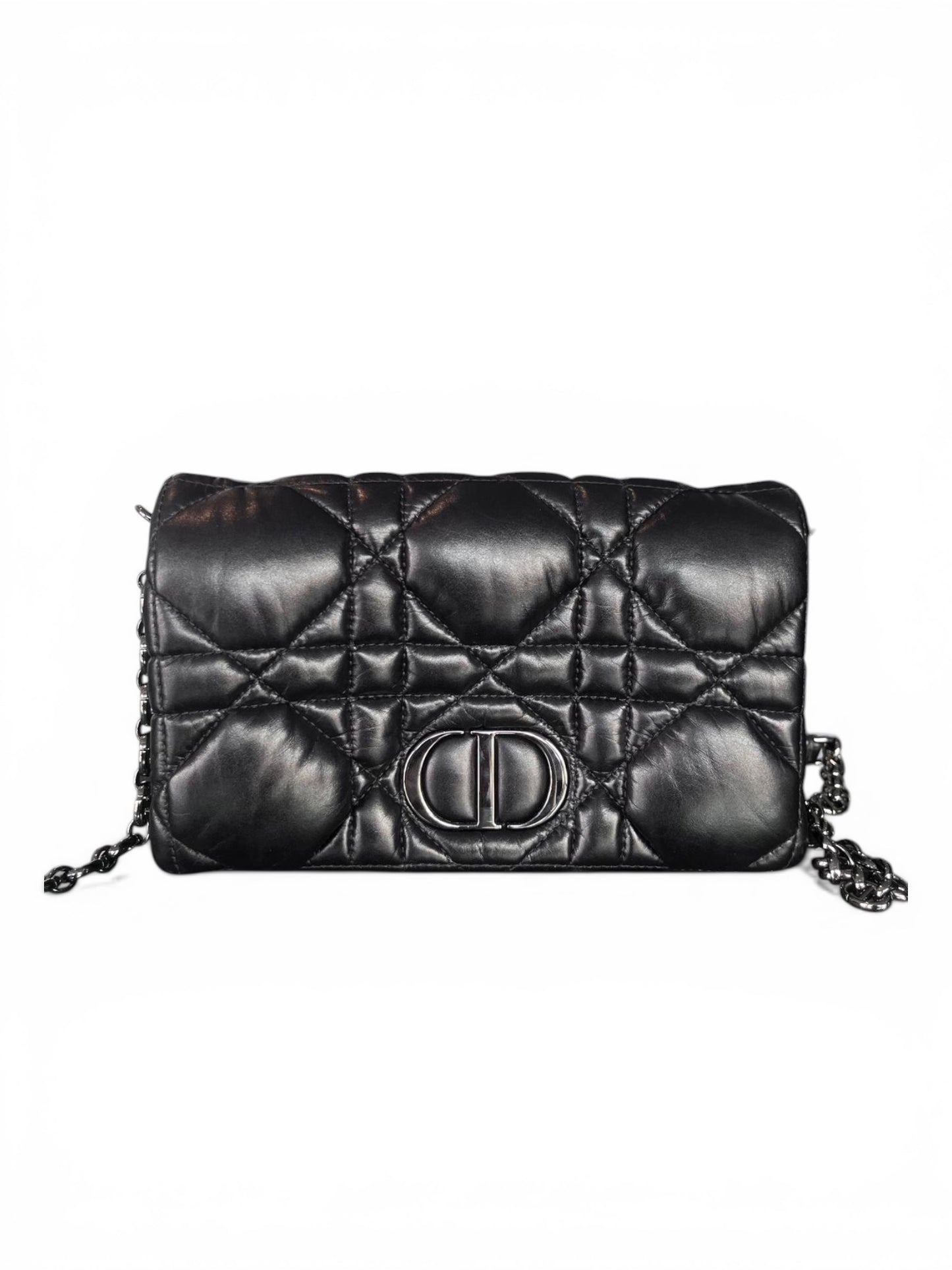 Black Medium Dior Caro Bag – Macrocannage Calfskin