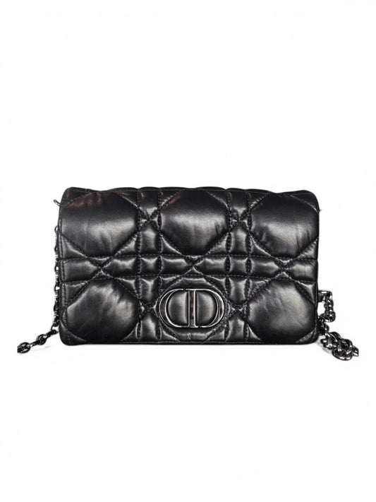 Black Medium Dior Caro Bag – Macrocannage Calfskin