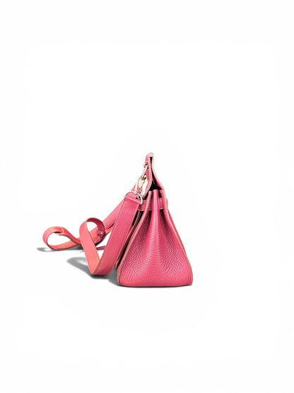 Sac Hermès Jypsière 28 en cuir Taurillon Clémence coloris Rose Tyrien