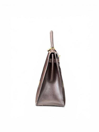 Hermès Kelly 35 Box Calf Chocolat – Gold Hardware
