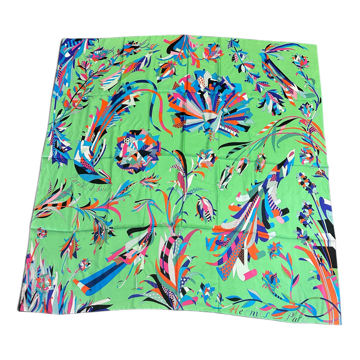 Carré géant Hermès 140 « Paradis de Soie » – Vert