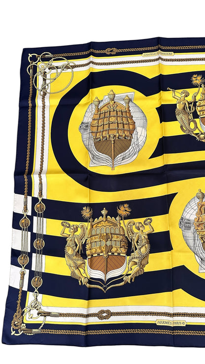 Hermès Scarf “Châteaux d’Arrière” – 90 cm