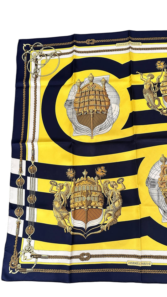 Hermès Scarf “Châteaux d’Arrière” – 90 cm