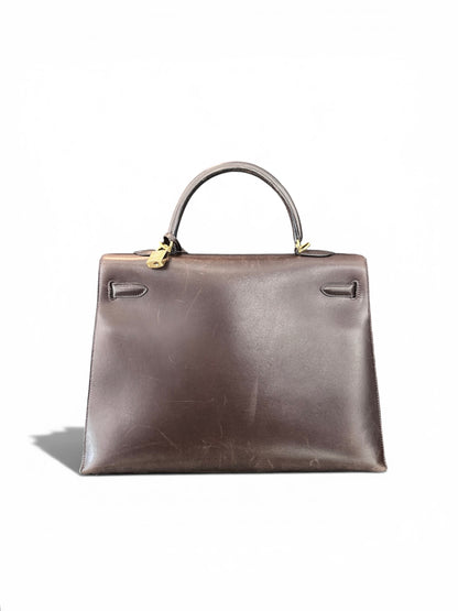 Hermès Kelly 35 Box Calf Chocolat – Gold Hardware
