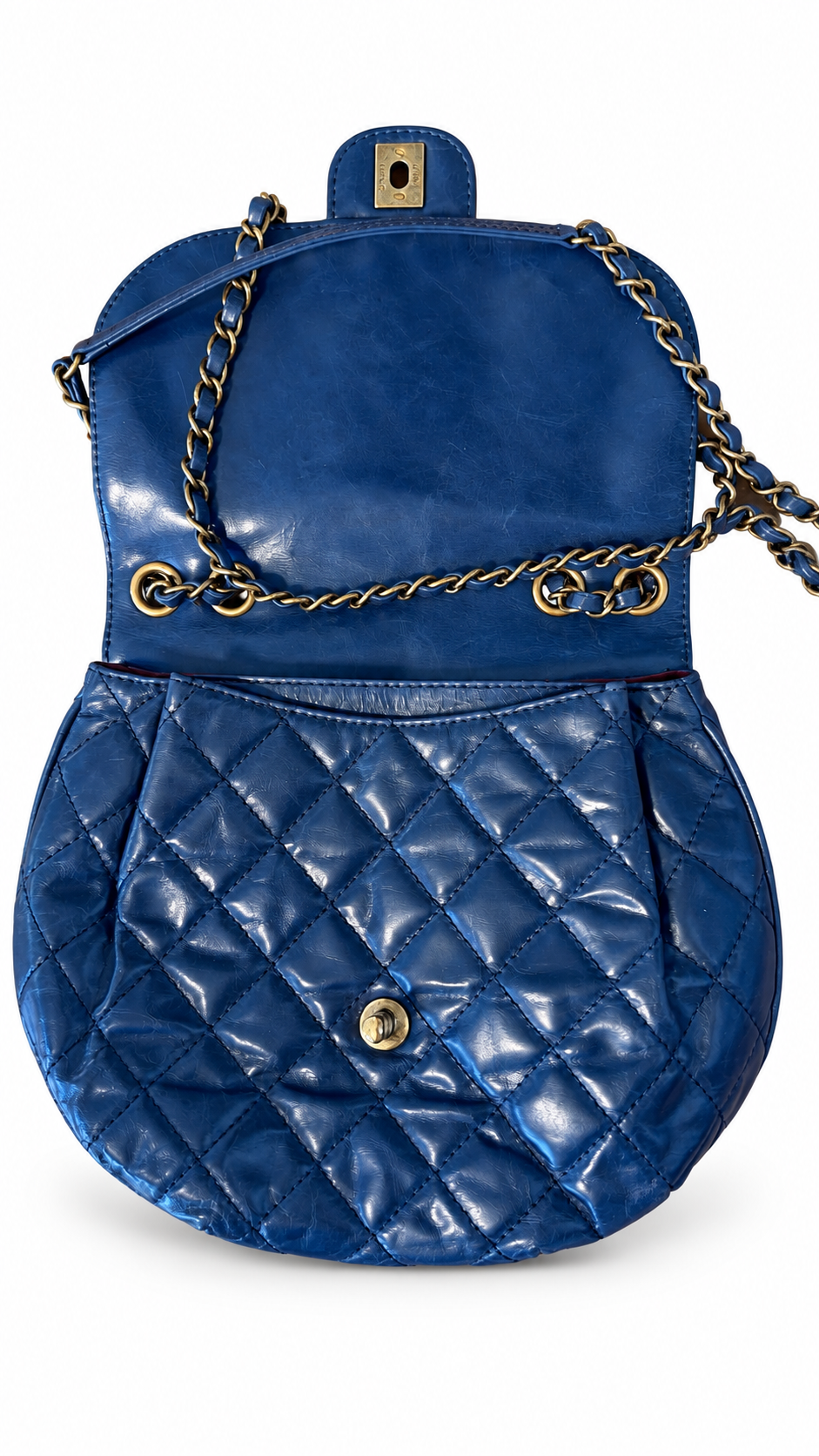 Sac à rabat à bulles en cuir matelassé Chanel CC