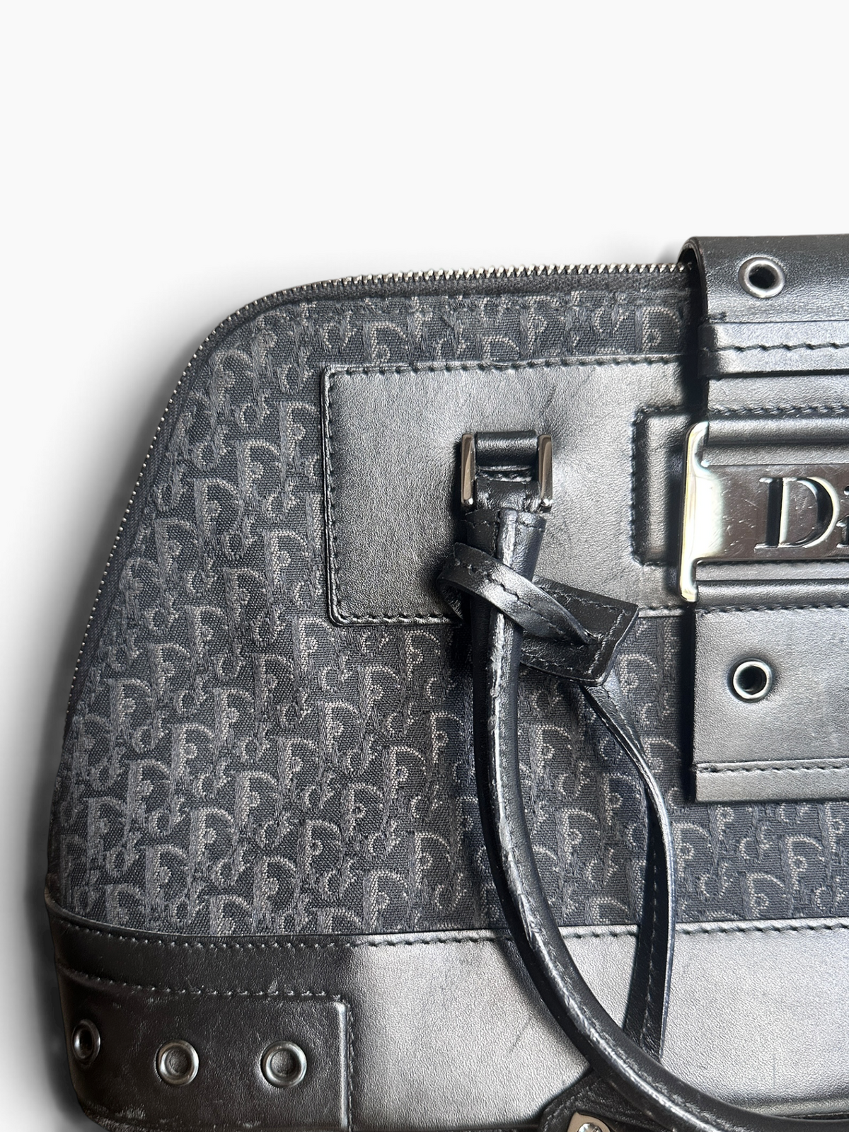 Sac Dior Street Chic Bowling – Toile Trotter noire