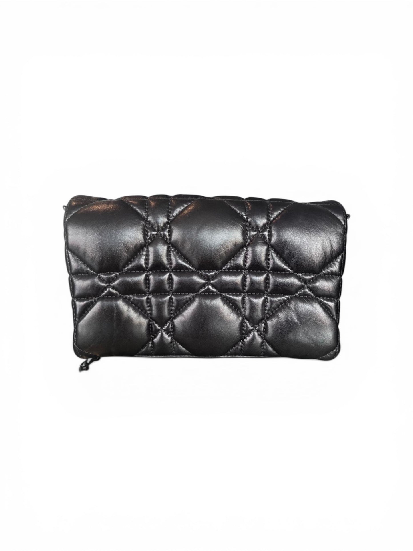 Black Medium Dior Caro Bag – Macrocannage Calfskin