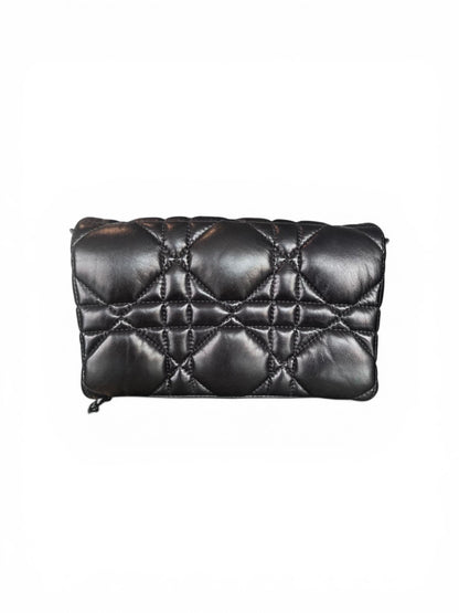 Black Medium Dior Caro Bag – Macrocannage Calfskin