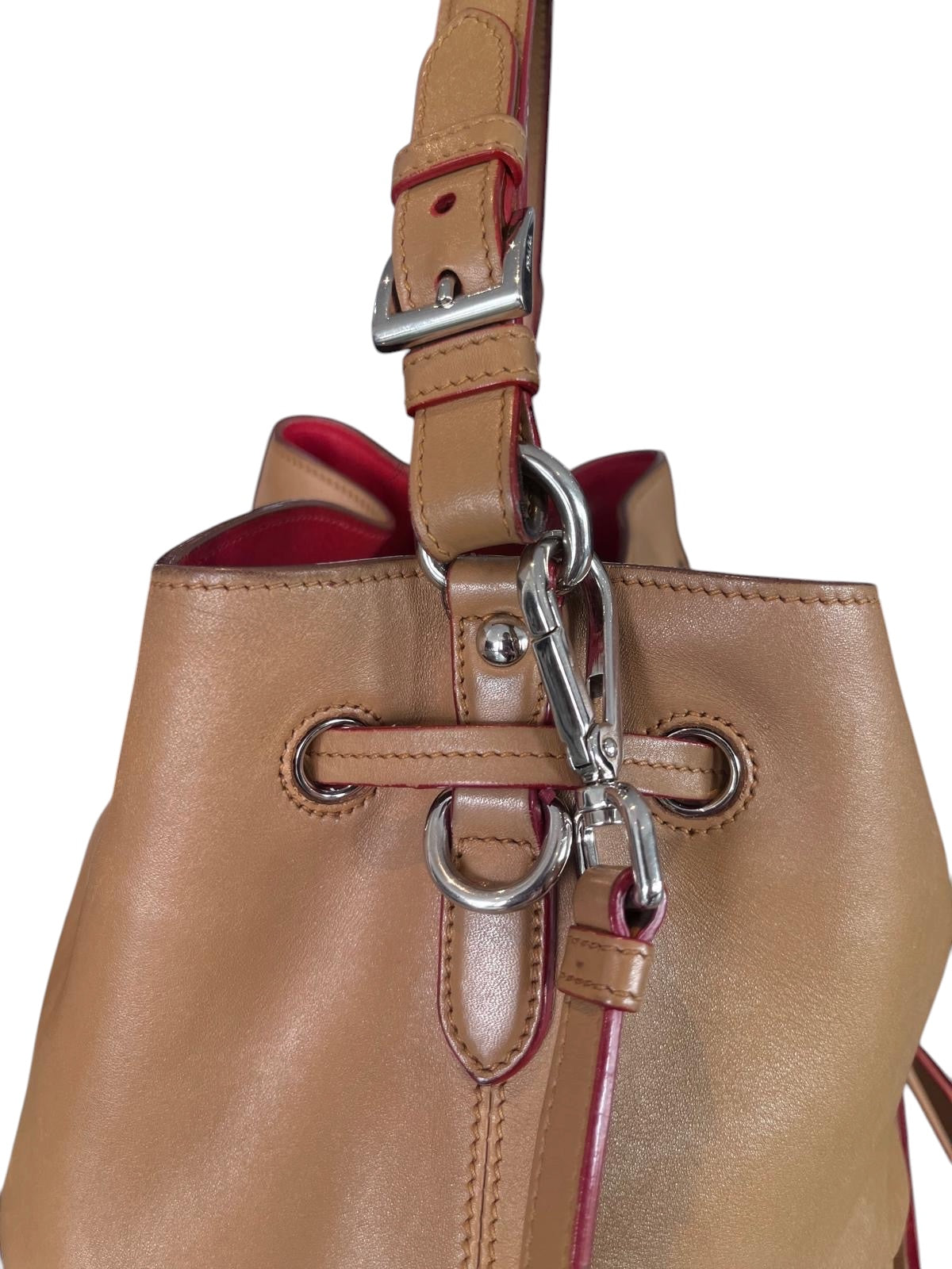 Prada smooth leather bucket bag