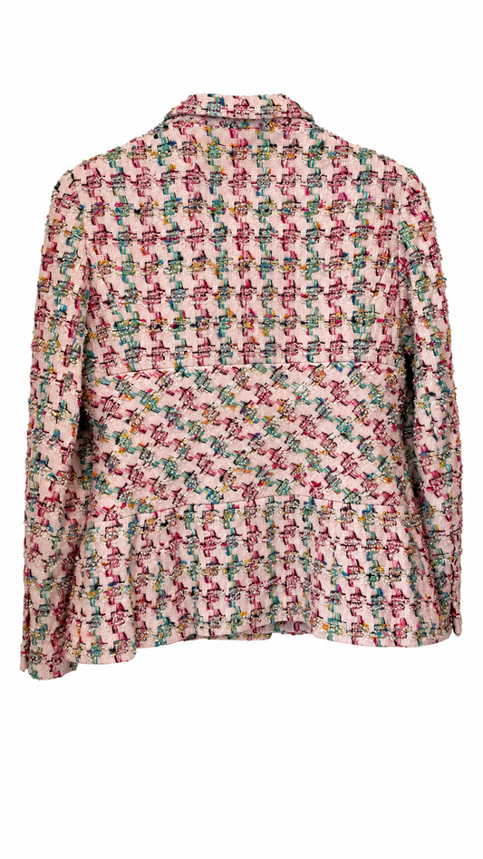 Tailleur Chanel vintage en tweed rose multicolore – Veste et jupe