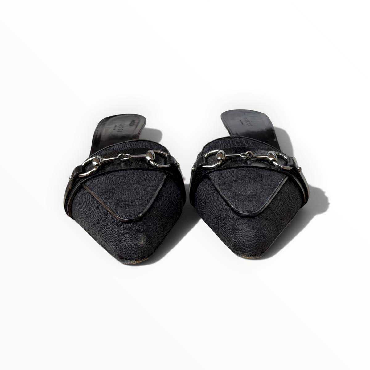Mules Gucci noires à mors argenté (Gucci Tom Ford)