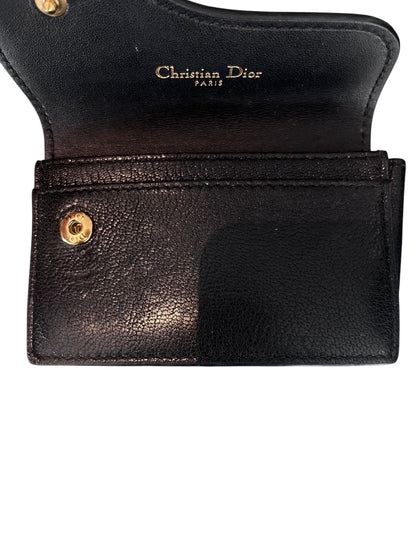Christian Dior Black Leather Saddle Card Holder