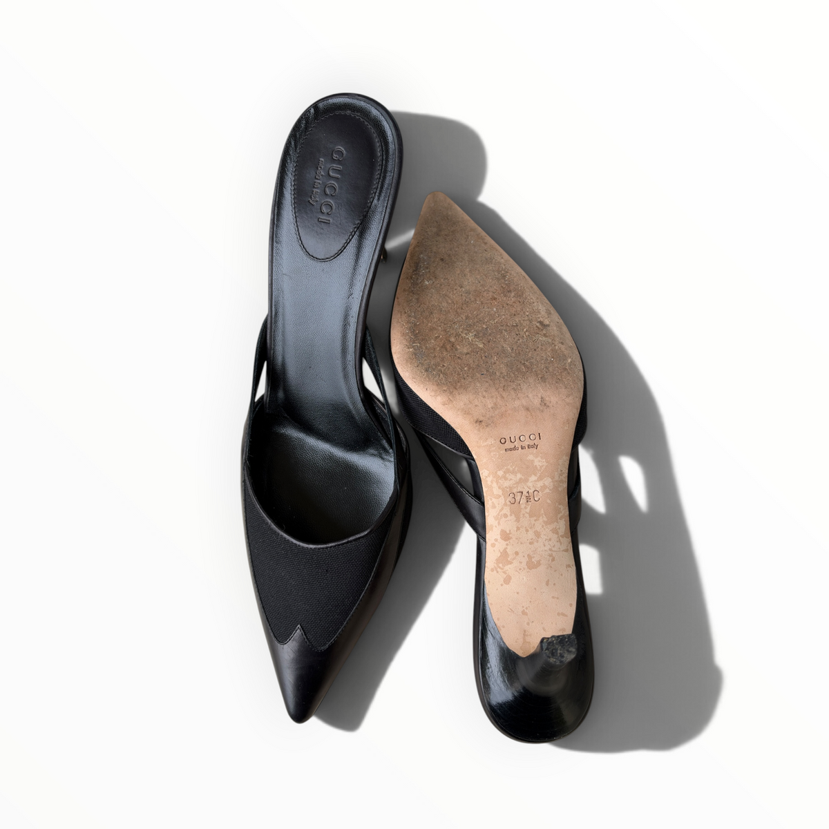 Mules Gucci noires à bout pointu  (Gucci Tom Ford)