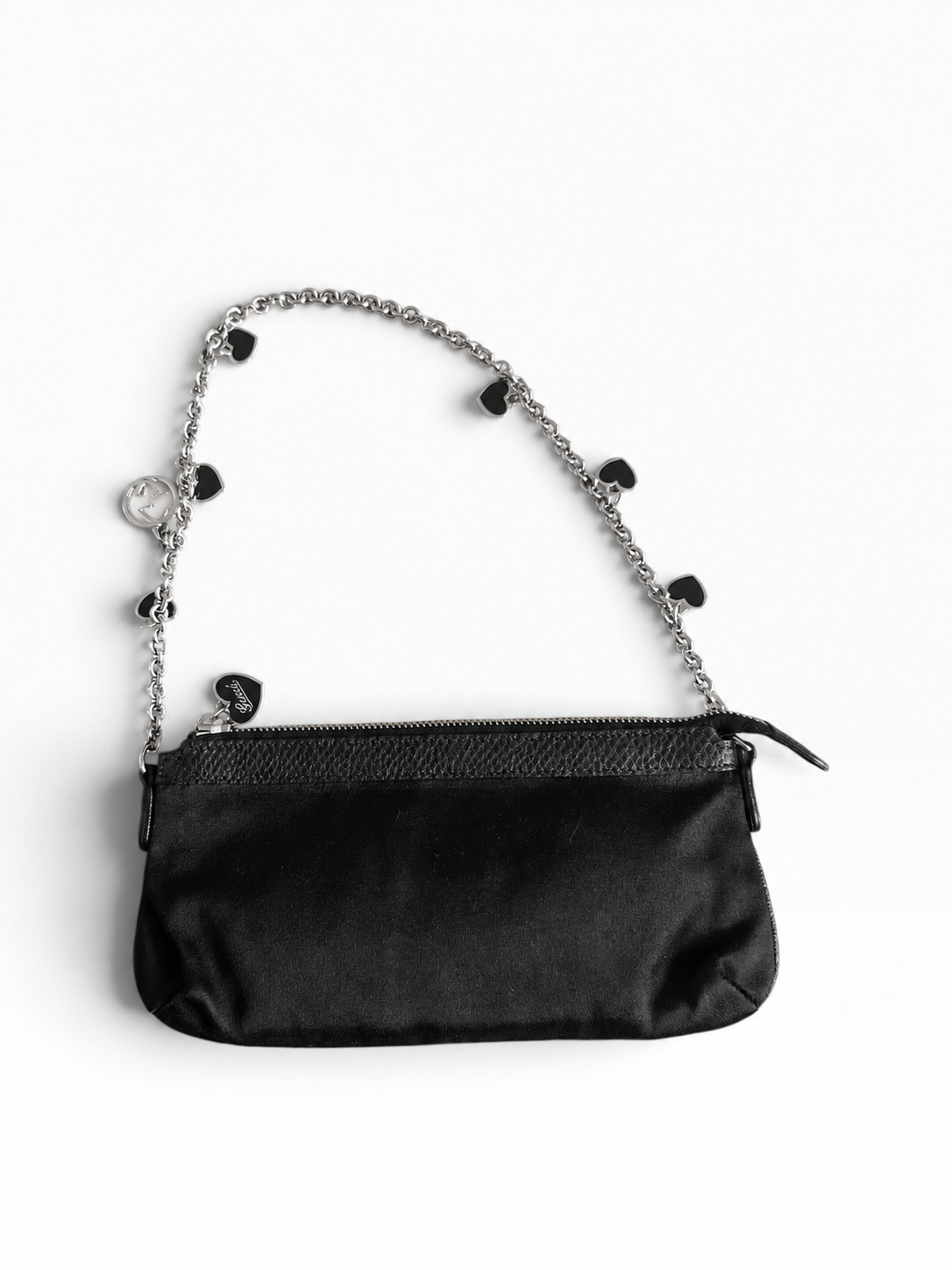 Pochette Gucci Charm Chain – Satin noir