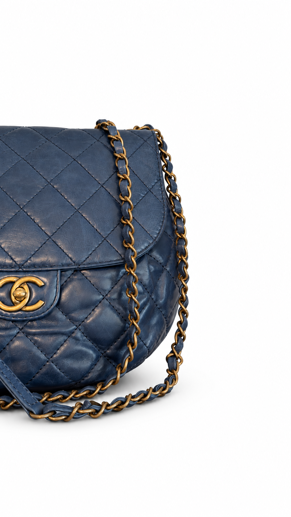Sac à rabat à bulles en cuir matelassé Chanel CC