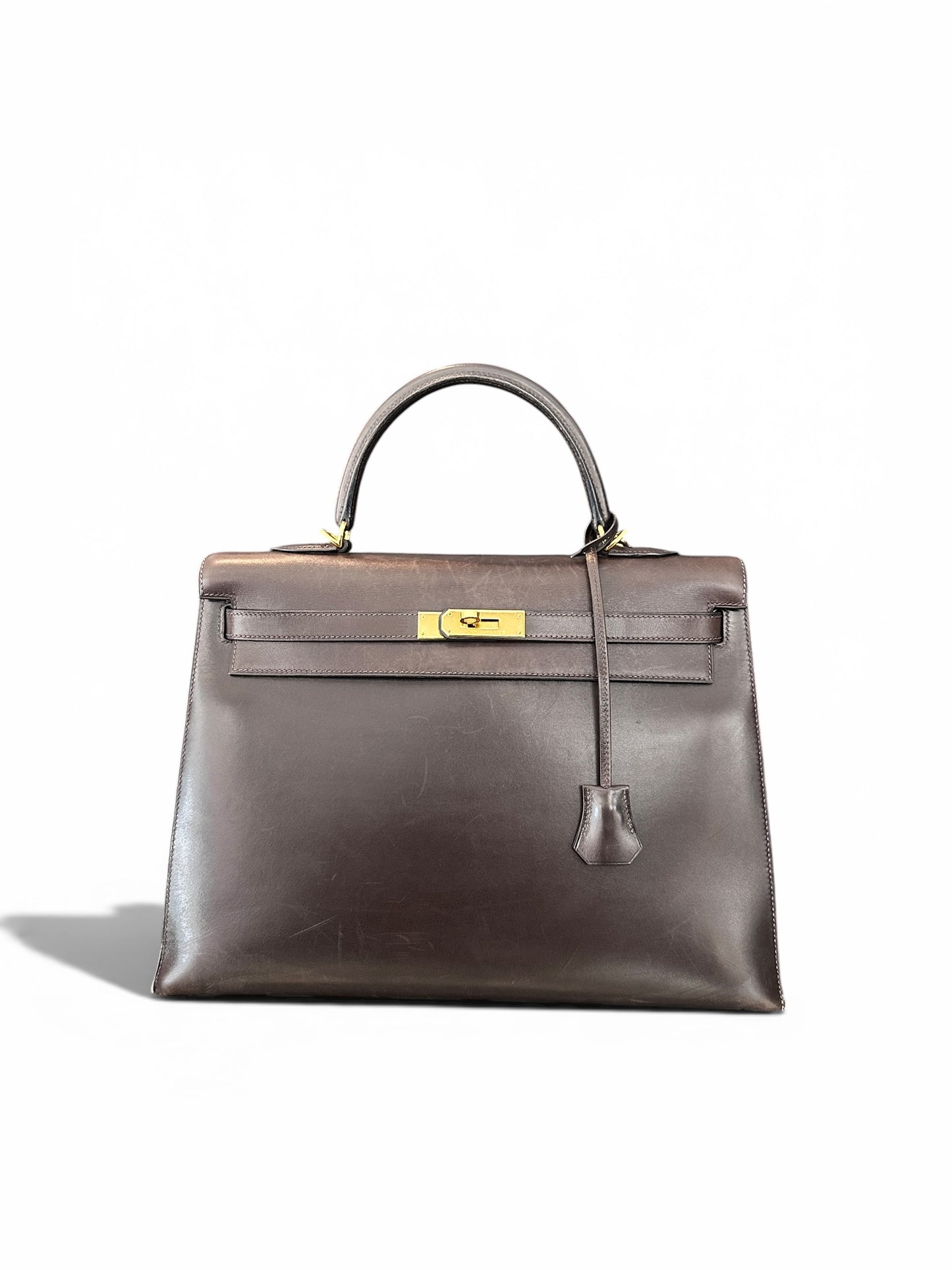 Hermès Kelly 35 Box Calf Chocolat – Gold Hardware
