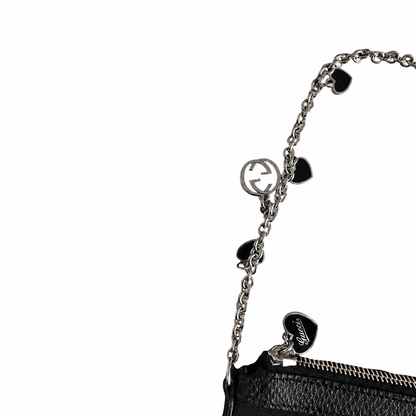 Pochette Gucci Charm Chain – Satin noir