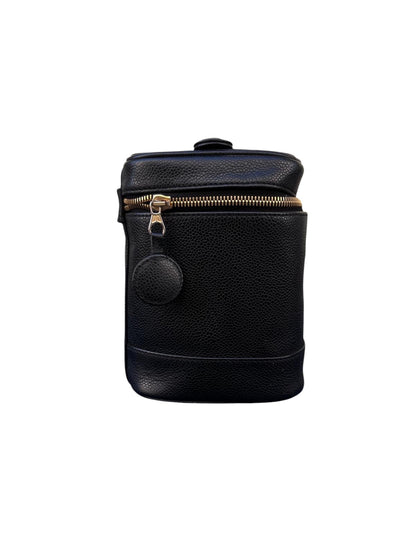 Chanel black grained leather vanity case – embossed CC logo