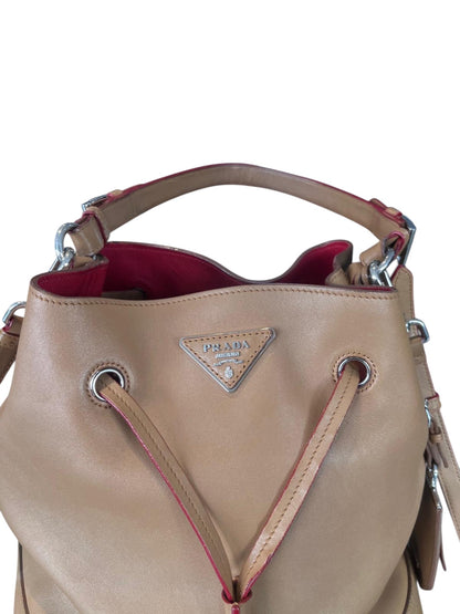 Prada smooth leather bucket bag