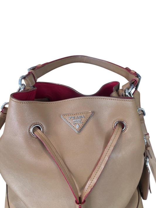 Prada smooth leather bucket bag