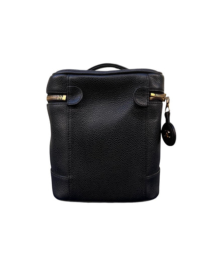 Chanel black grained leather vanity case – embossed CC logo