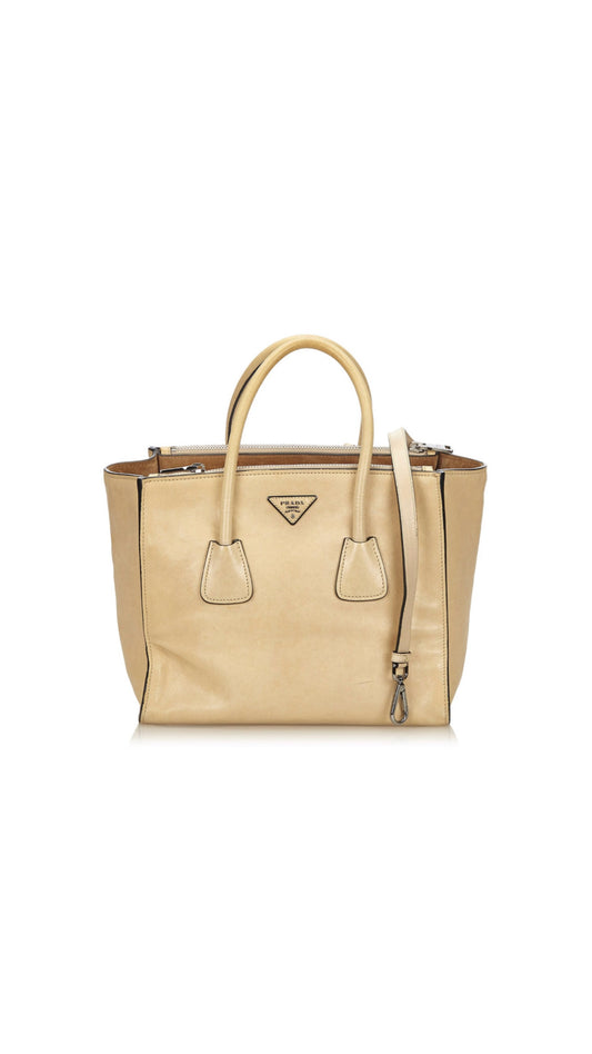 Sac Prada cuir de veau beige