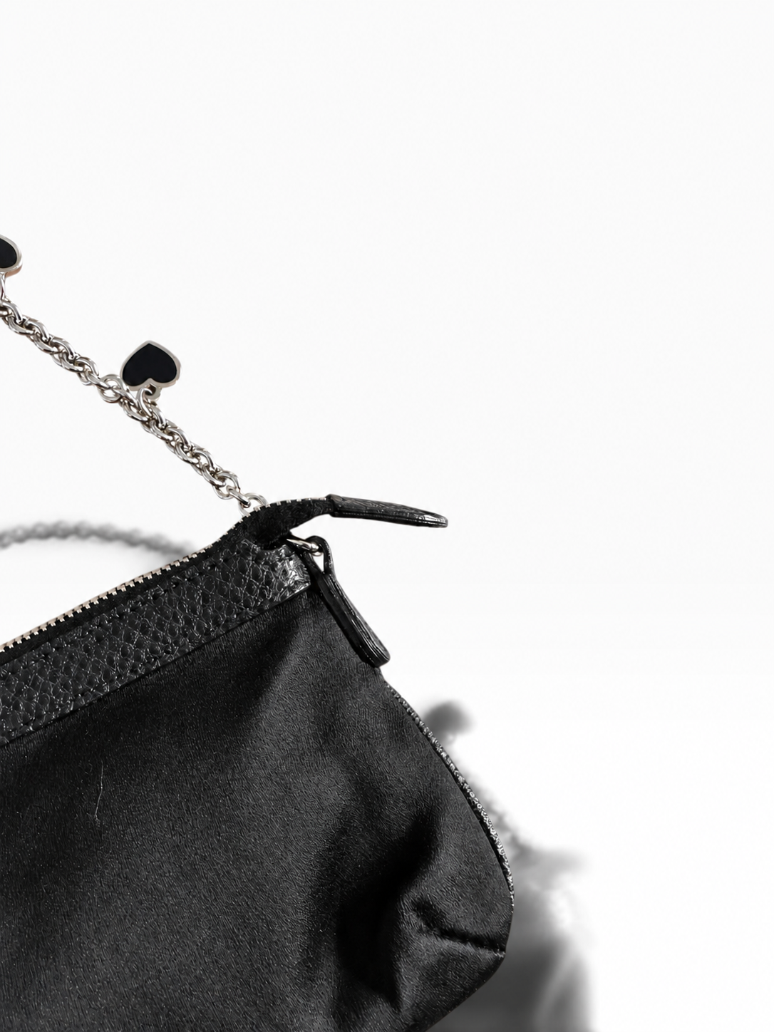 Pochette Gucci Charm Chain – Satin noir