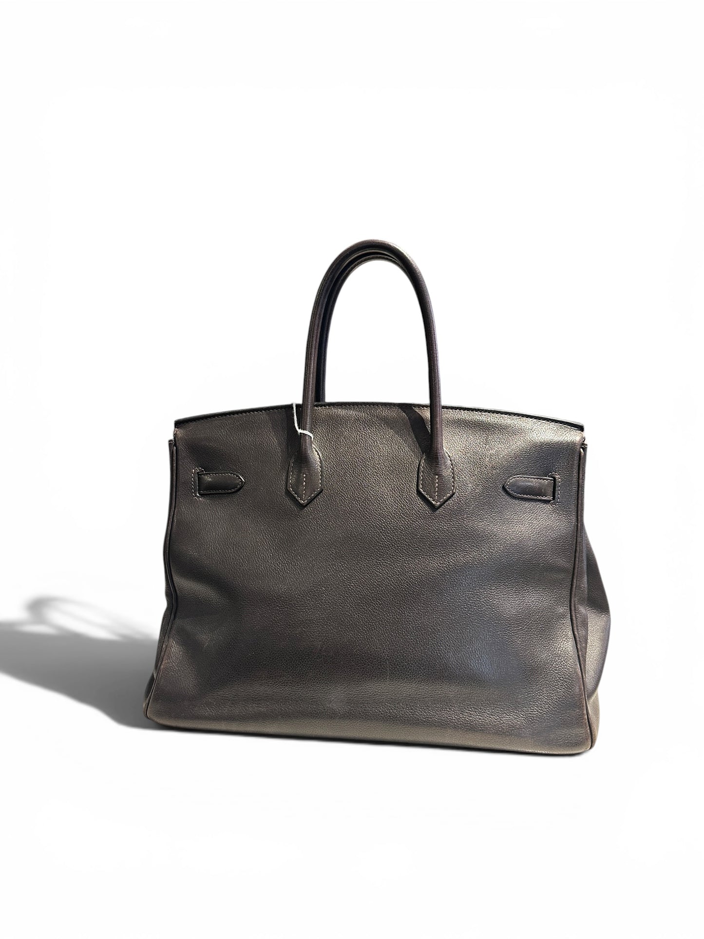 Hermès Birkin 35 en gris avec bijouterie palladium.