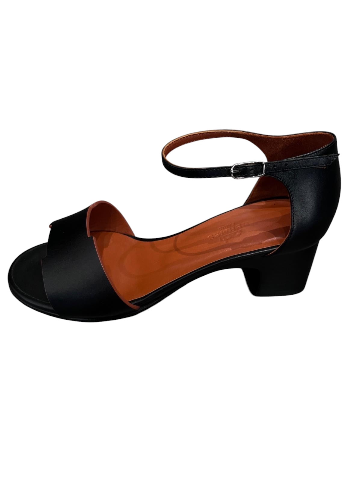 Hermès “Demoiselle” black leather sandals – size 36