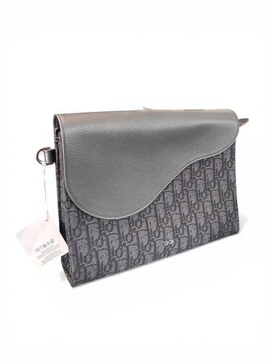 CHRISTIAN DIOR – Oblique Canvas Saddle Pouch A5
