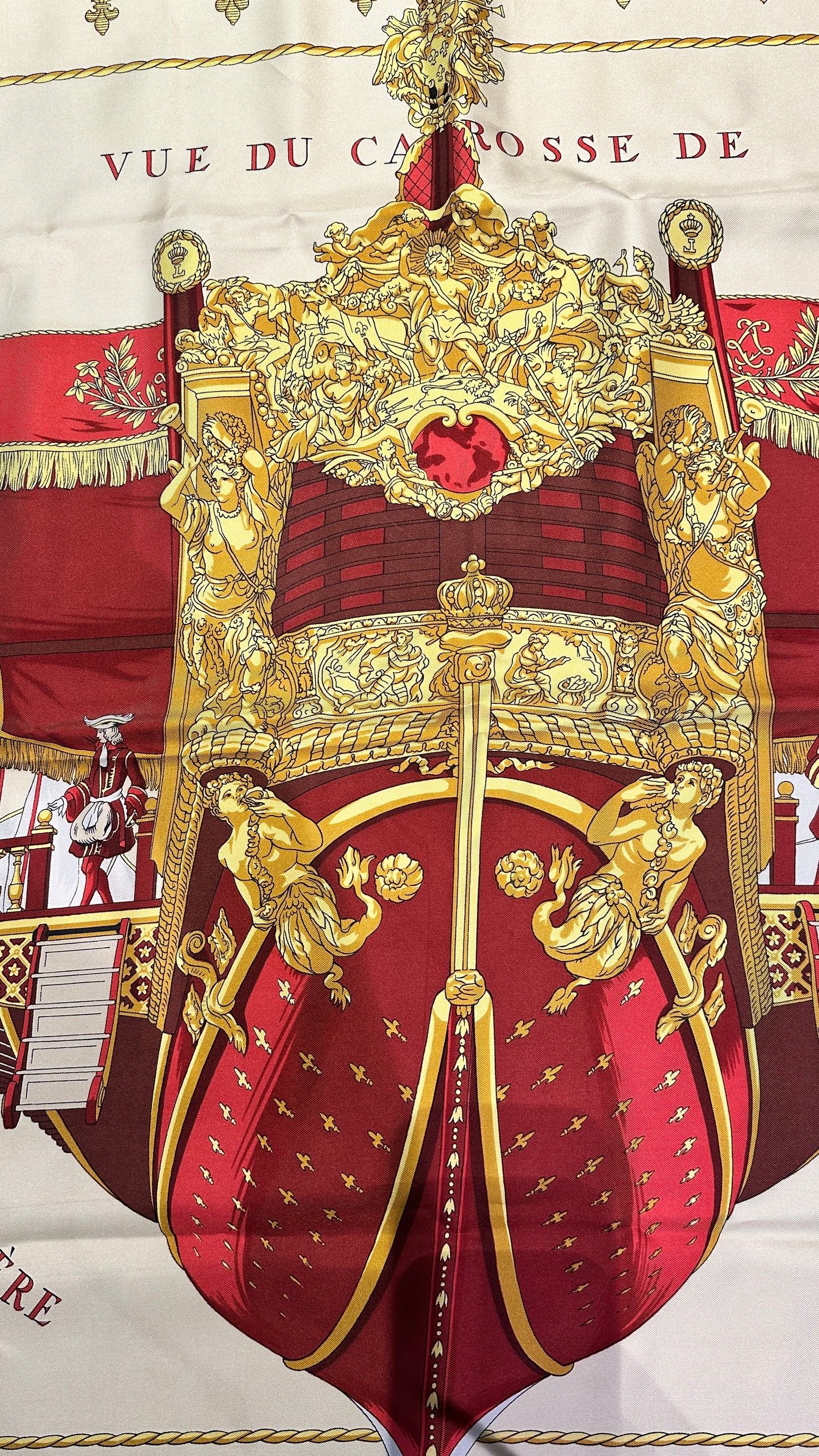 Carré Hermès "Vue du Carrosse de la Galère la réale"– Soie 90 cm
