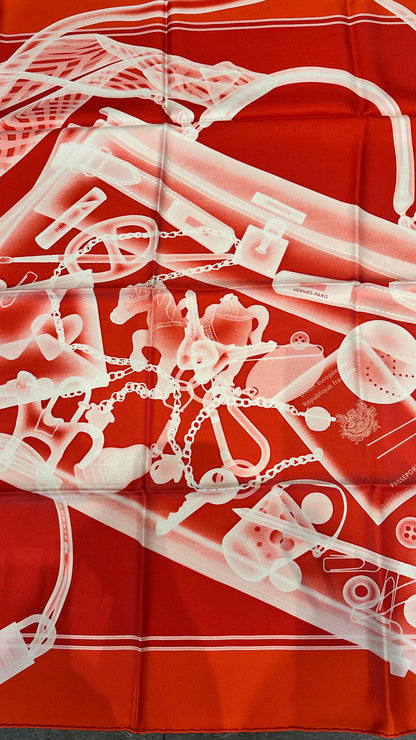 Carré 90 "please check in" soie - 2020 Hermès