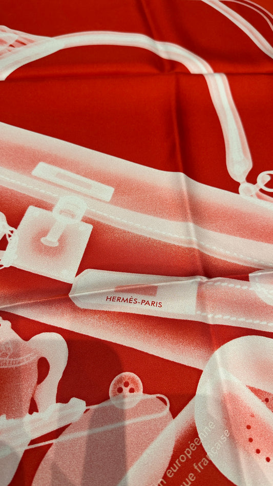 Carré 90 "please check in" soie - 2020 Hermès