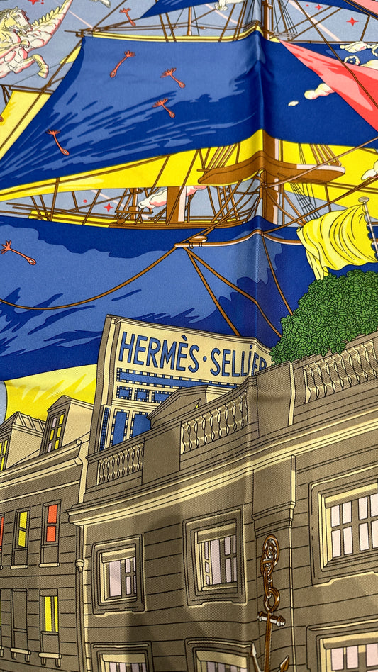 Carré 90 Hermes " flagship" - soie