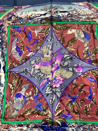 Hermès Carré 90 “Tropiques” – Soie – Multicolore