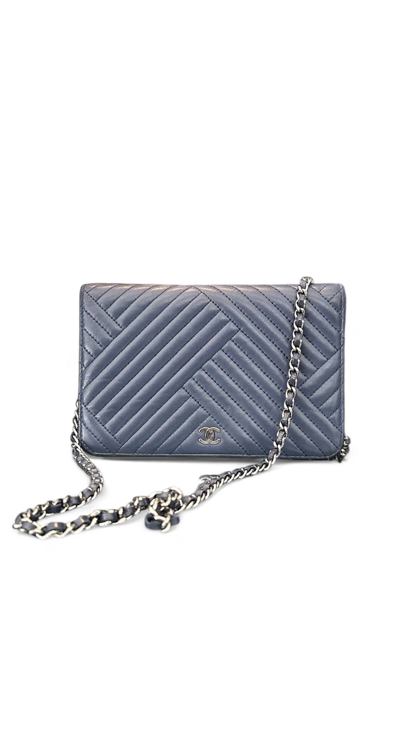 Chanel Wallet on Chain – Cuir d’agneau bleu – Années 2016