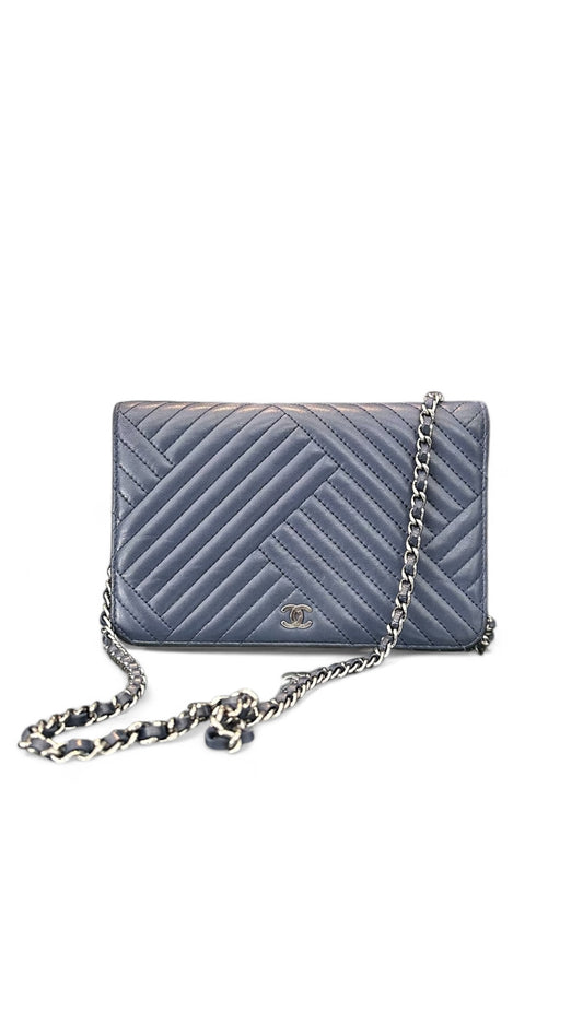 Chanel Wallet on Chain – Cuir d’agneau bleu – Années 2016