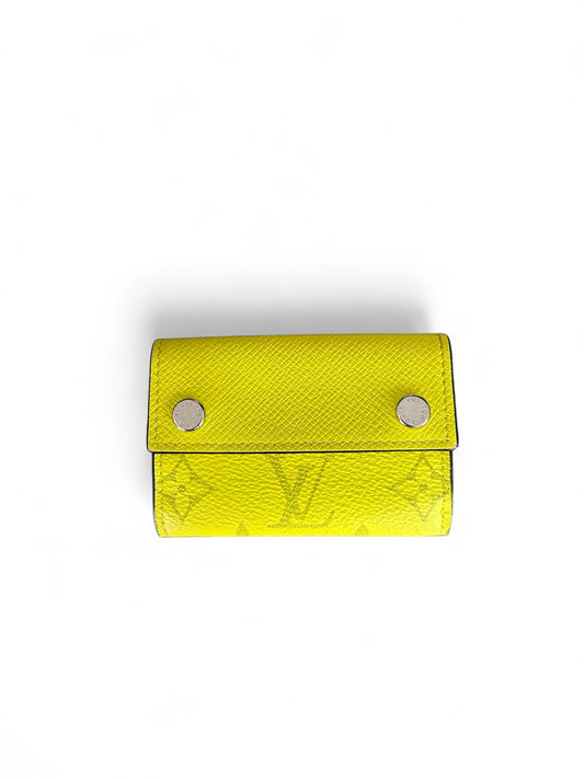 Porte-cartes à bouton pression Louis Vuitton Monogram Jaune Fluo