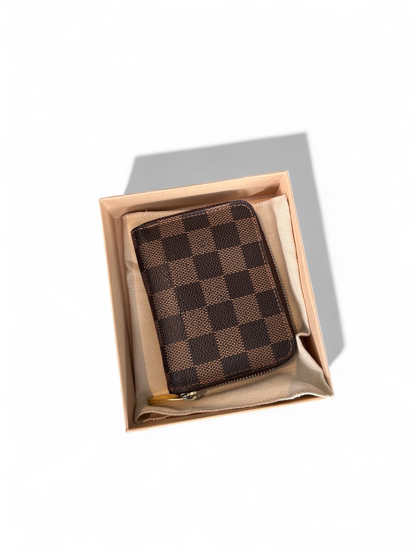 Porte-cartes zippé Louis Vuitton Damier Ébène