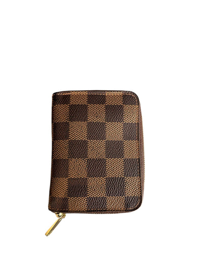 Porte-cartes zippé Louis Vuitton Damier Ébène