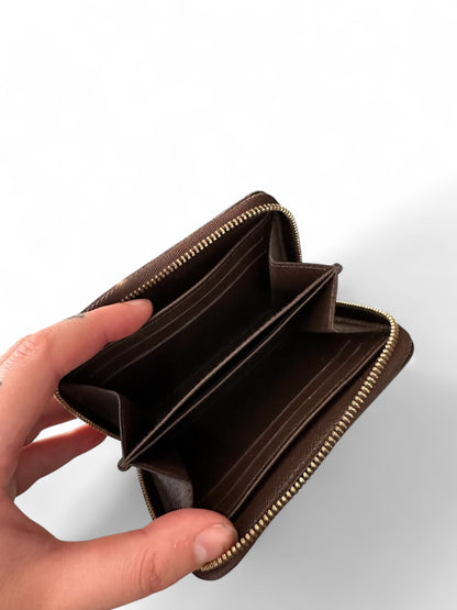 Porte-cartes zippé Louis Vuitton Damier Ébène