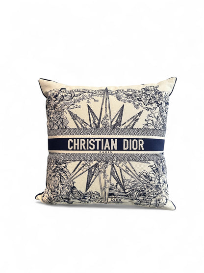 Coussin Dior Maison – Toile de Jouy Bleu Marine