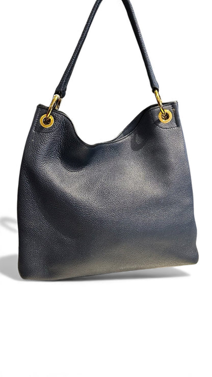 Prada – Sac à main en cuir bleu marine – Très bon état