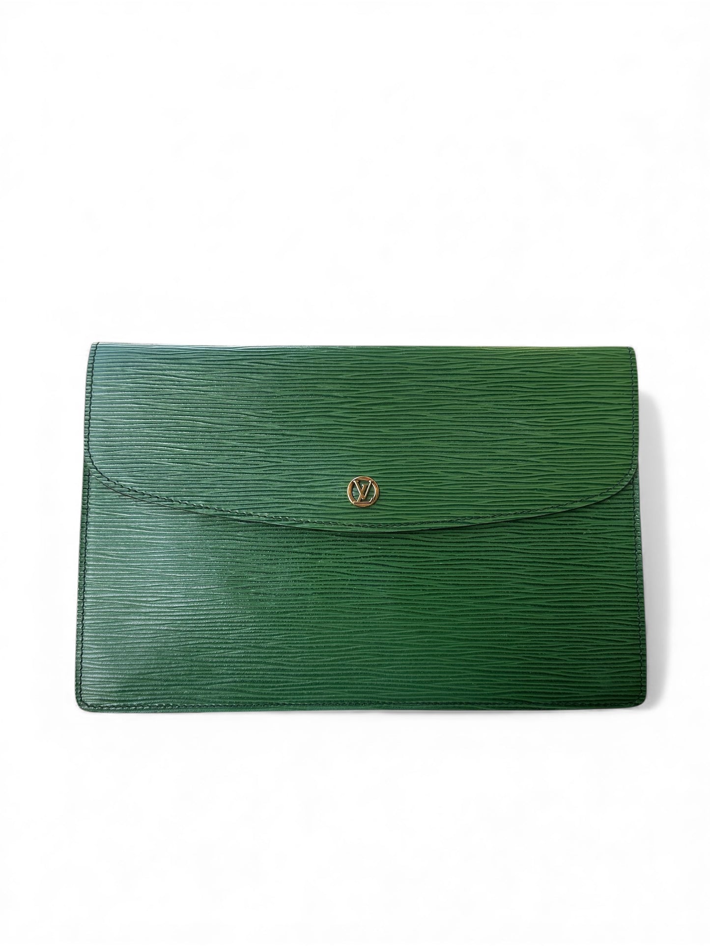 Pochette Louis Vuitton vert cuir épi - vintage