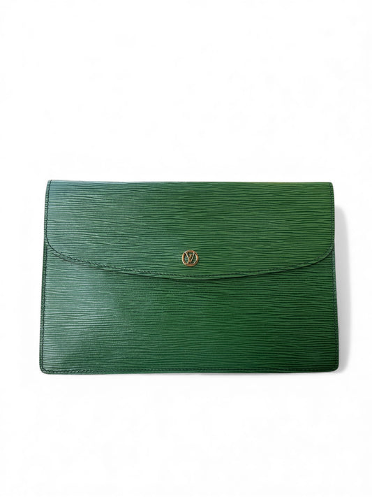 Pochette Louis Vuitton vert cuir épi - vintage