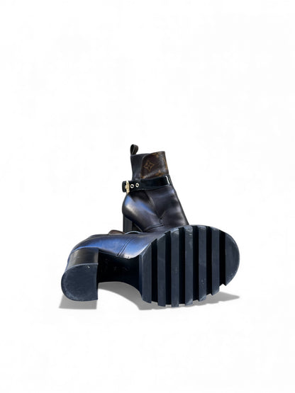 Bottines en cuir et monogramme Louis Vuitton