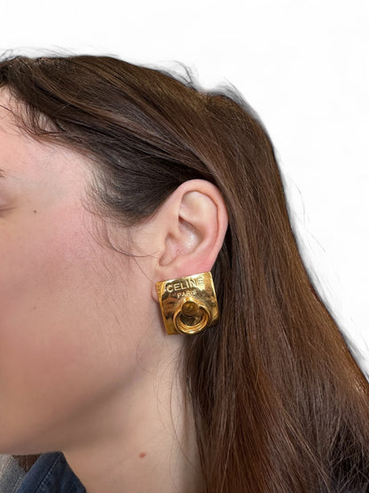 Boucle d’oreille CELINE vintage à clip –