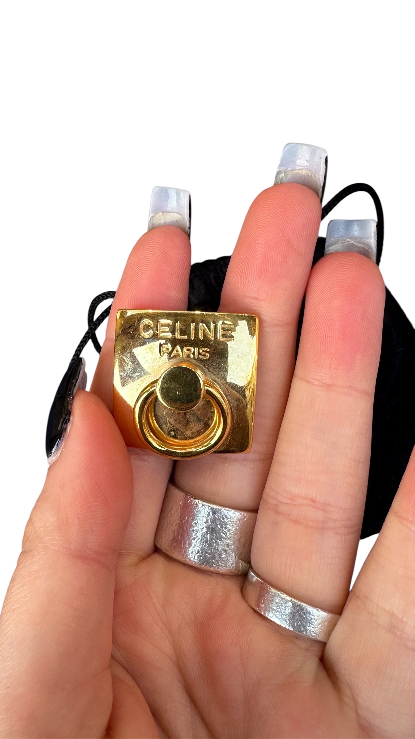 Boucle d’oreille CELINE vintage à clip –