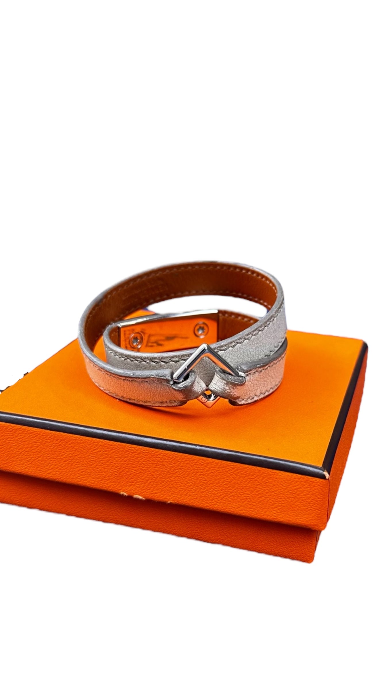 Hermès – Bracelet Rivale Double Tour couleur Craie