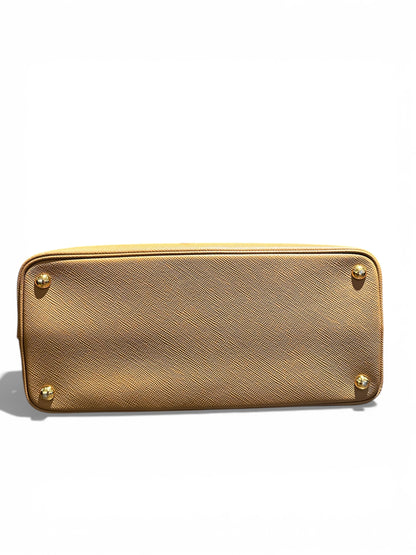 PRADA – Sac cabas Saffiano cuir camel / noisette gris